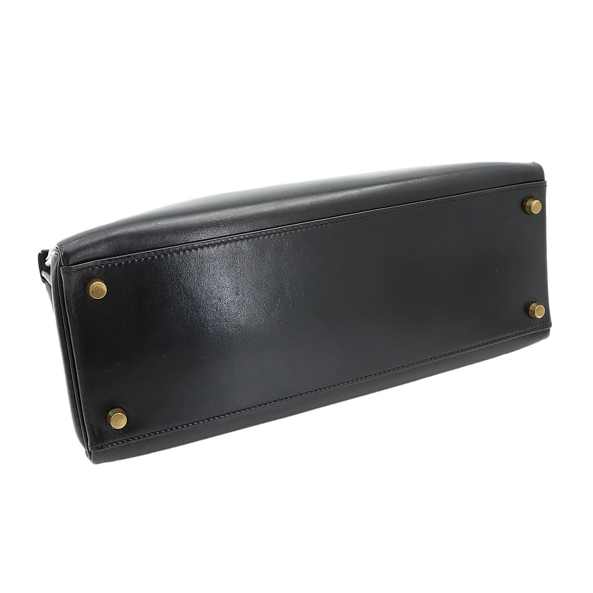 Kelly 32 Box calf Black Hand Shoulder Bag Vintage Purse