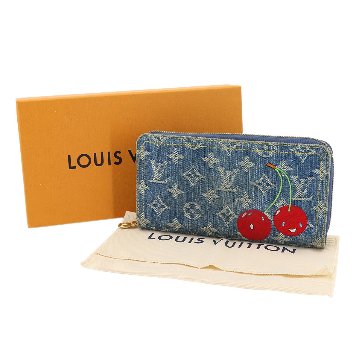 LVxTM Zippy Wallet Monogram Cherry Denim Blue M23161