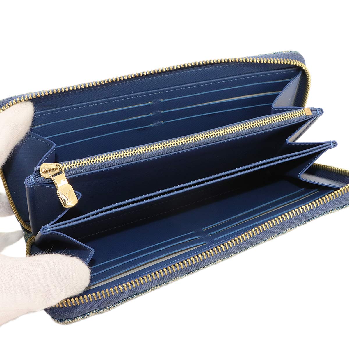 LVxTM Zippy Wallet Monogram Cherry Denim Blue M23161