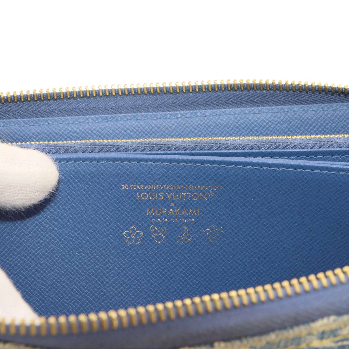 LVxTM Zippy Wallet Monogram Cherry Denim Blue M23161