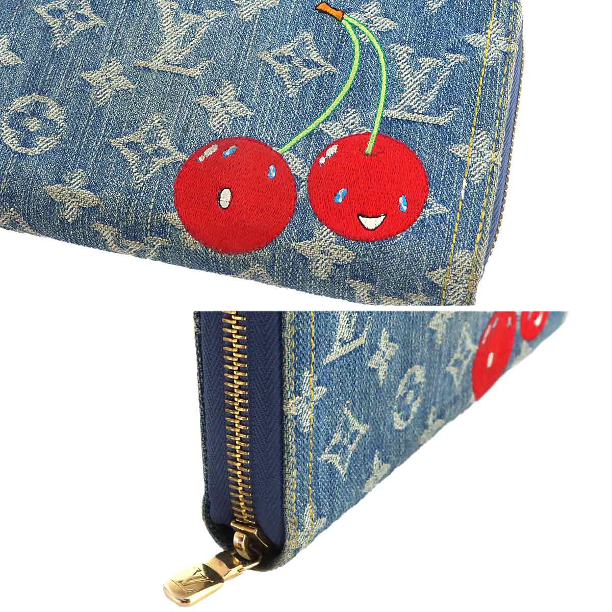 LVxTM Zippy Wallet Monogram Cherry Denim Blue M23161
