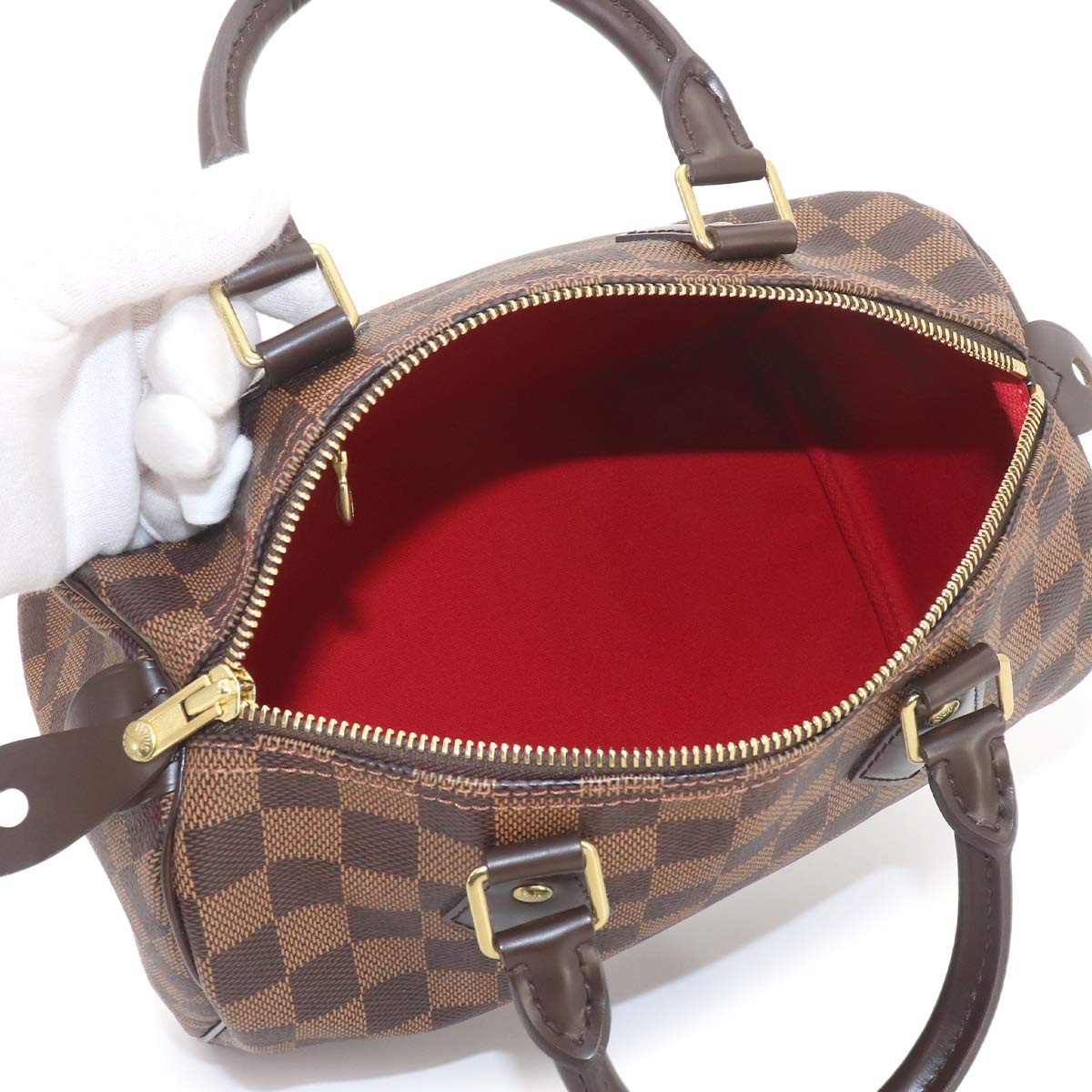 Damier Speedy 25 Hand Bag Ebene N41365 Brown Purse