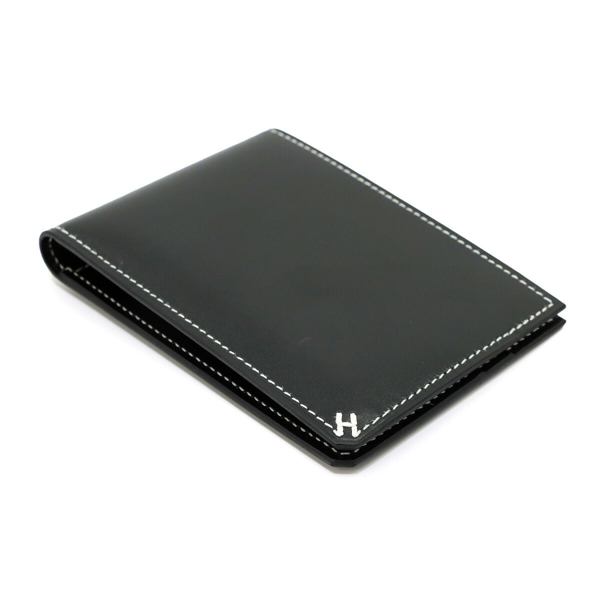 H Sellier Card holder Case Box Calf Black