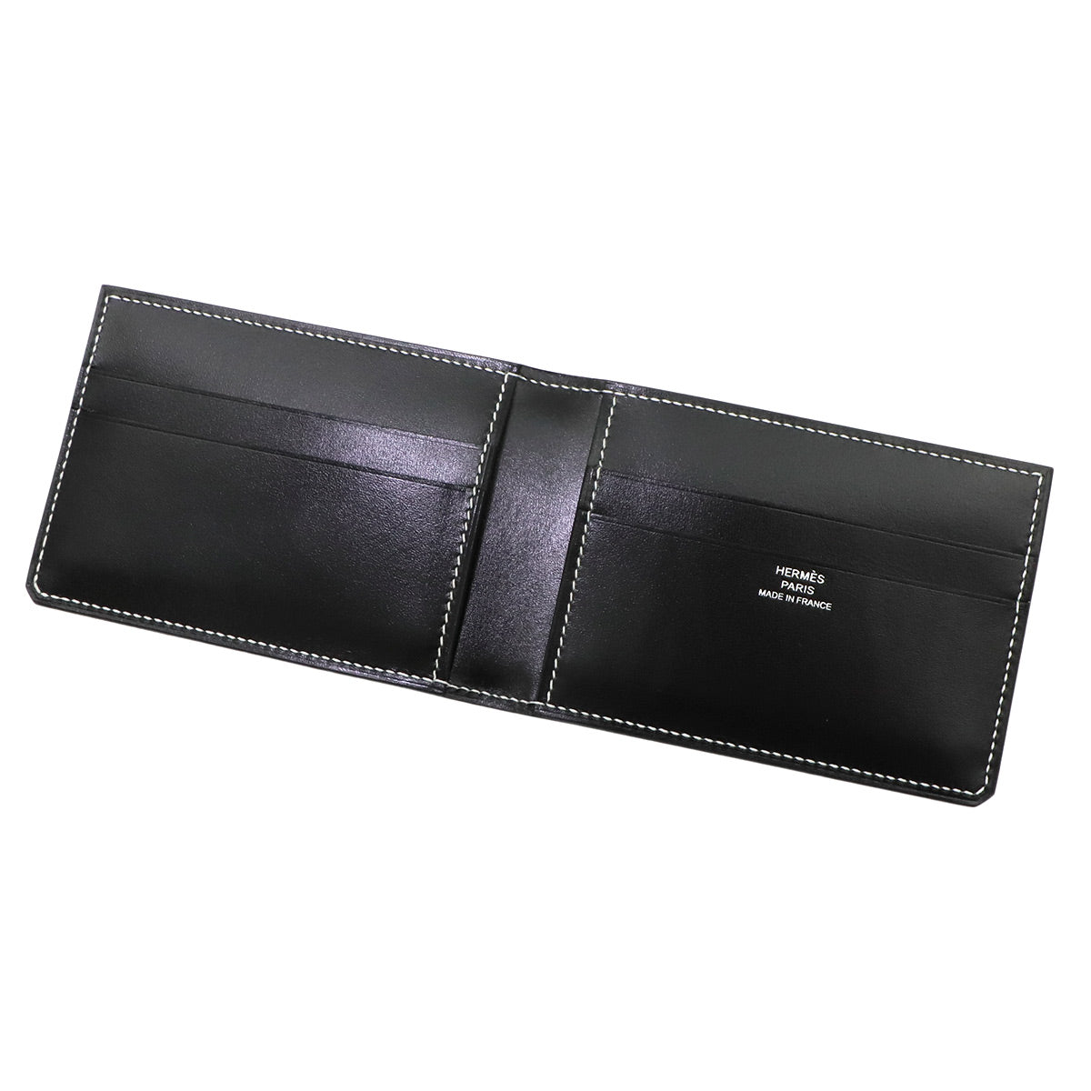 H Sellier Card holder Case Box Calf Black