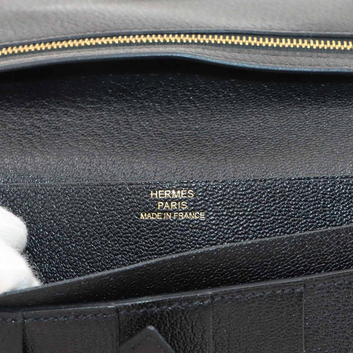 Bearn Souffle Long Wallet Chevre Black Purse