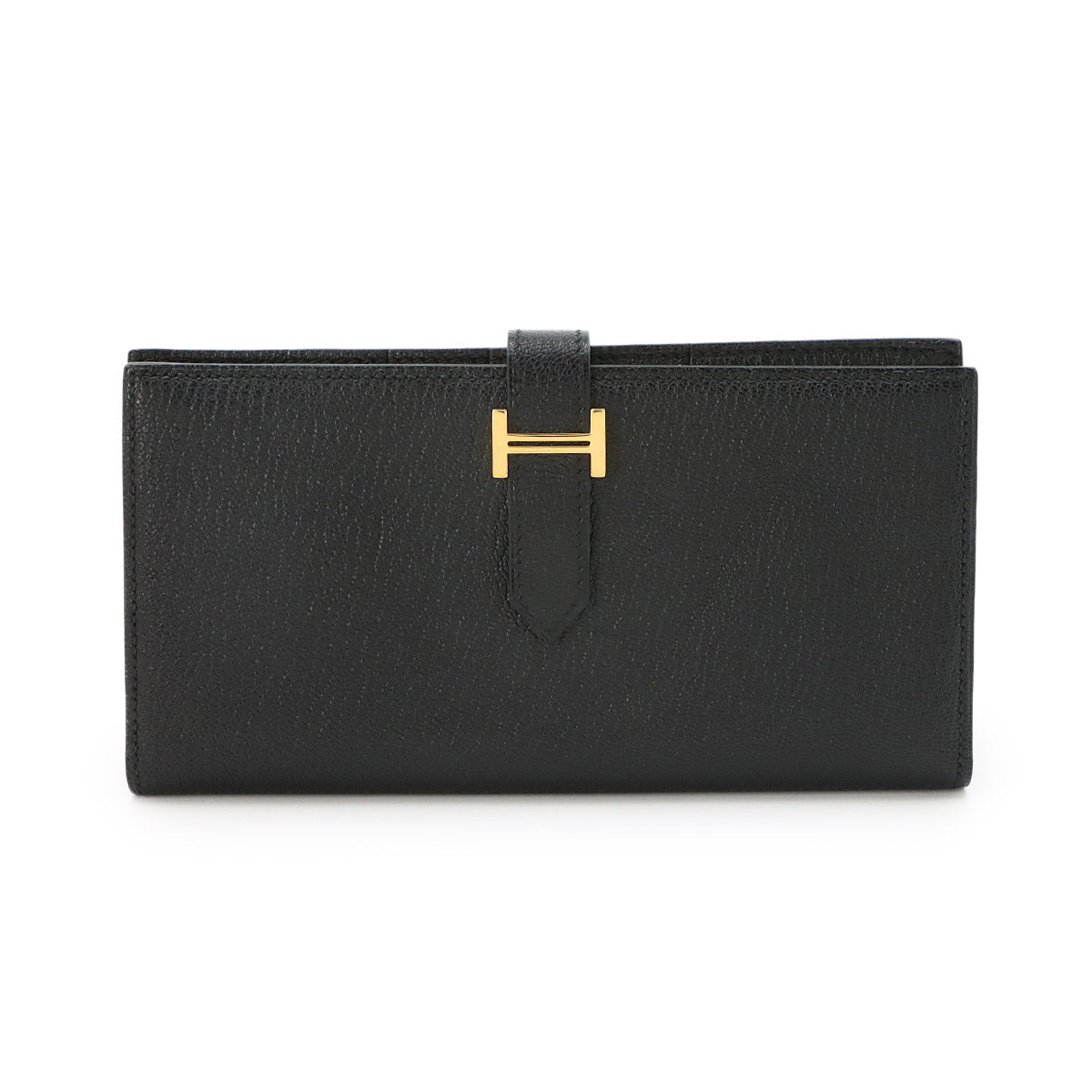 Bearn Souffle Long Wallet Chevre Black Purse