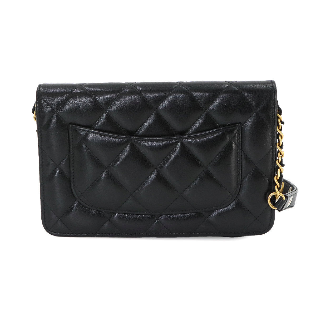 Matelasse Chain Wallet Leather Black AP2548 Purse