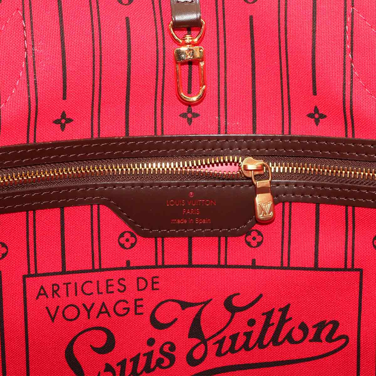 Damier Neverfull MM Tote Bag Ebene Cerise N51105 Purse