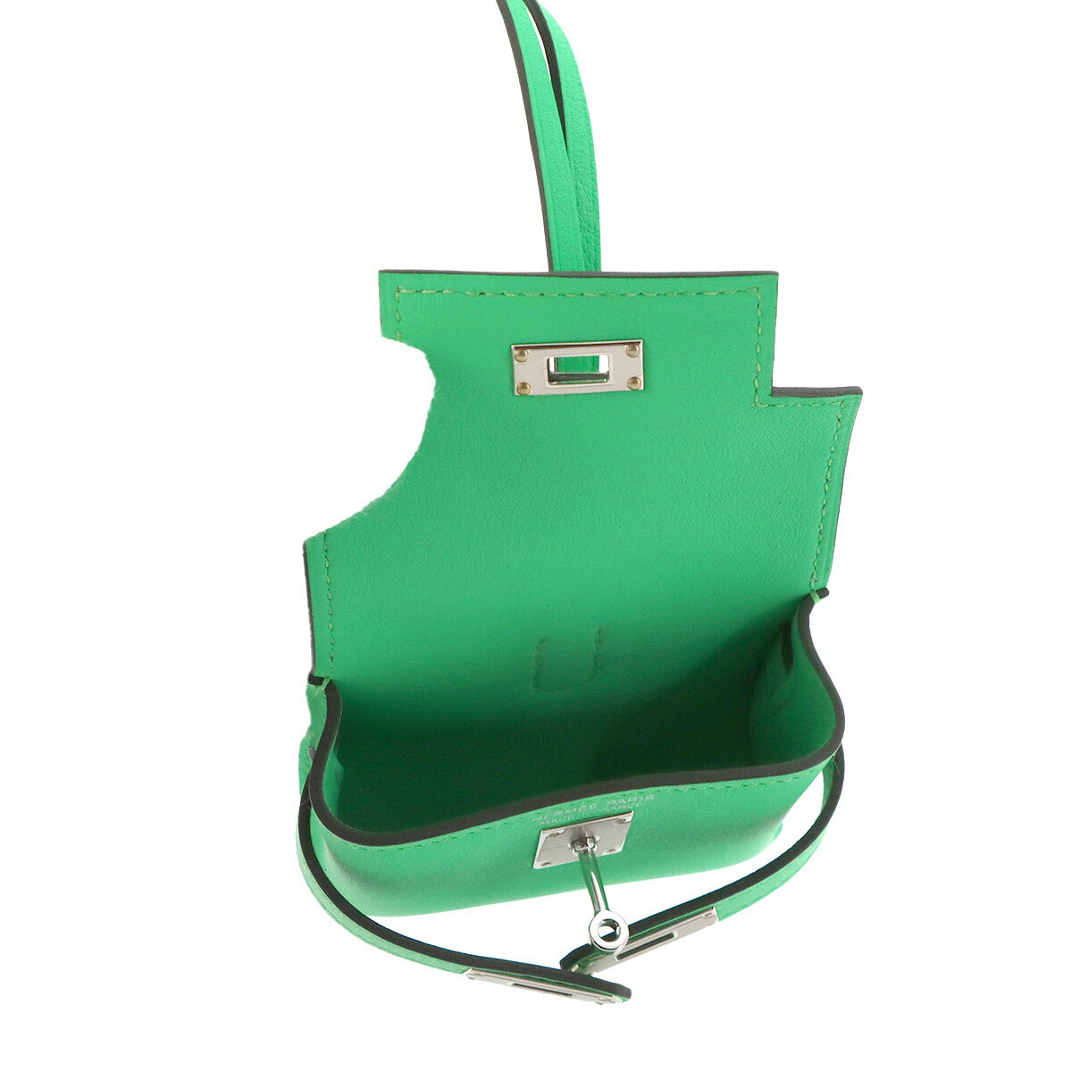 Kelly Festival Bag Charm Veau Swift Vert comics