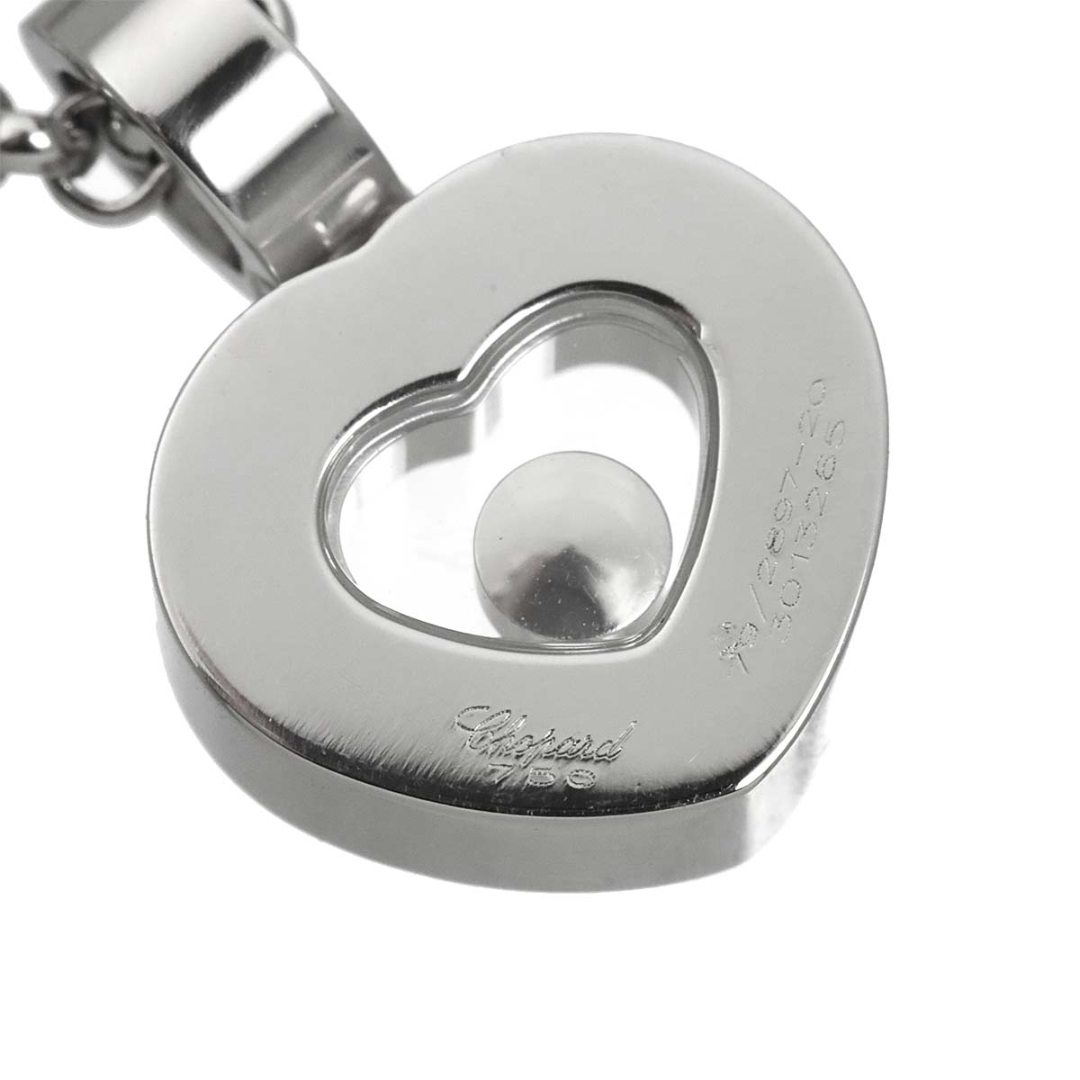 Happy Diamond Heart Necklace 18K White Gold 750