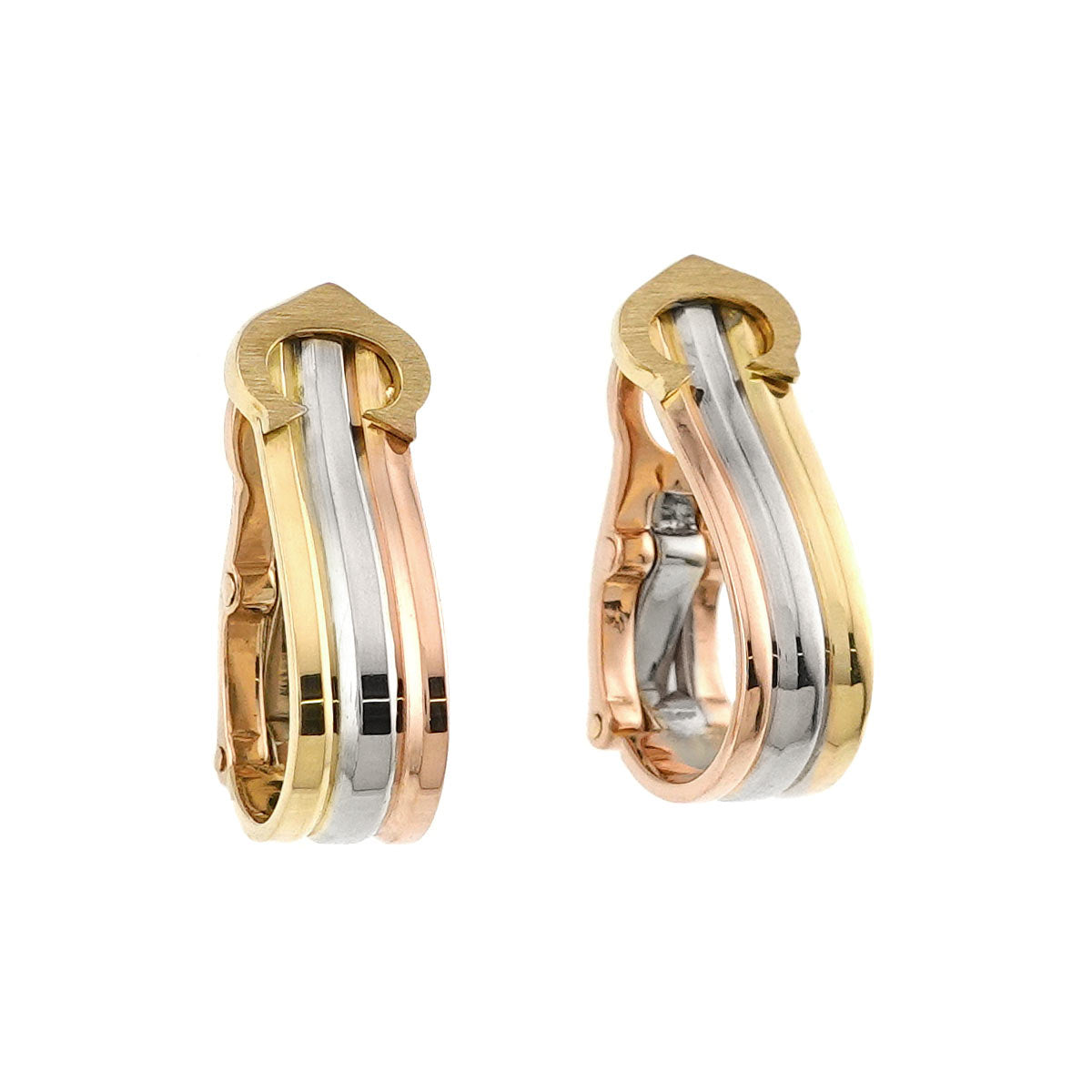 2C Trinity Earrings Clip-on 18K YG PG WG 750