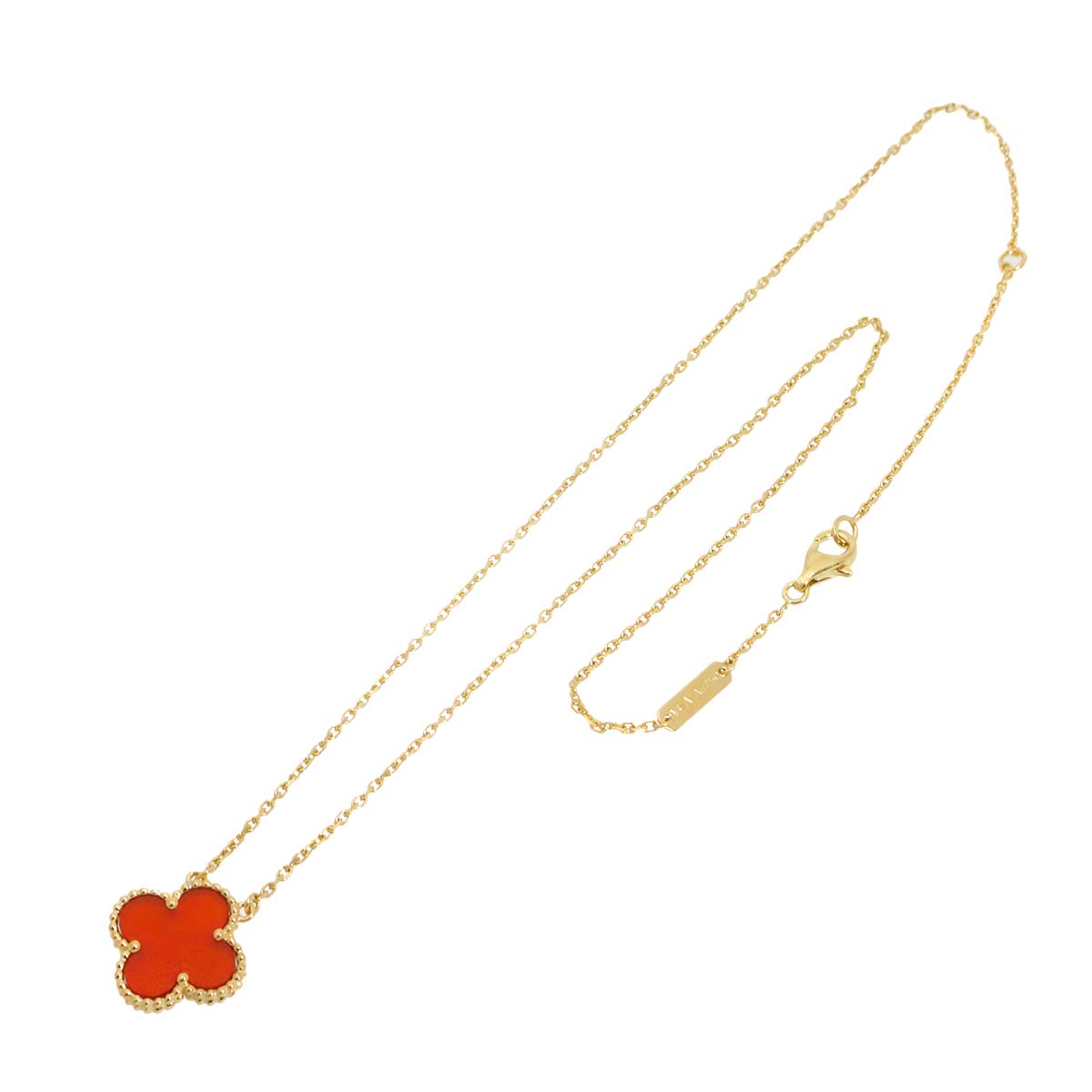 Vintage Alhambra Carnelian Necklace 18K YG 750