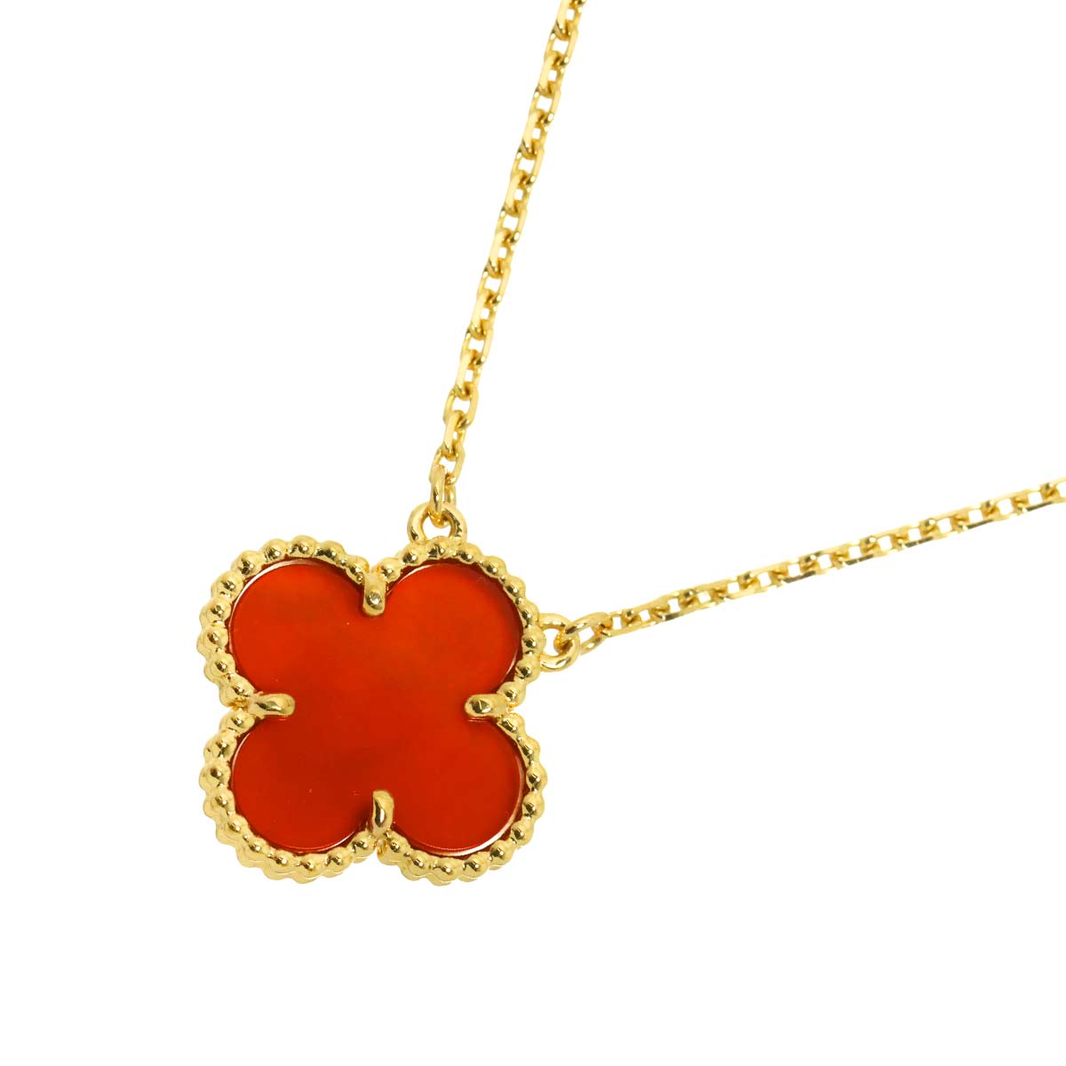 Vintage Alhambra Carnelian Necklace 18K YG 750