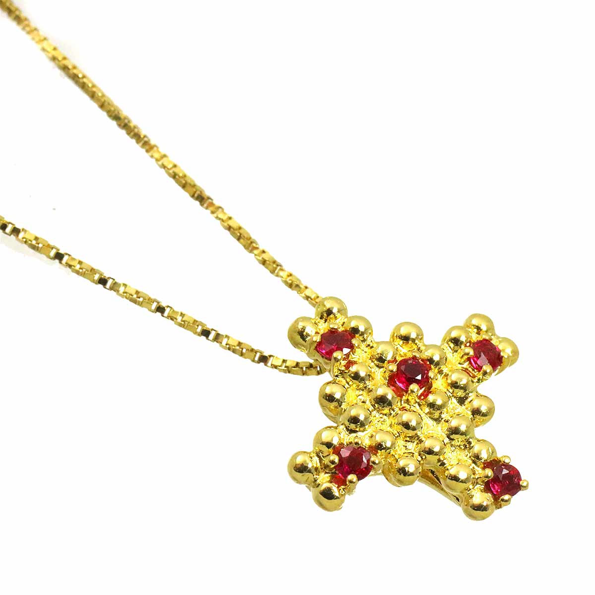 Ruby 0.24ct Necklace 18K K18 YG 750