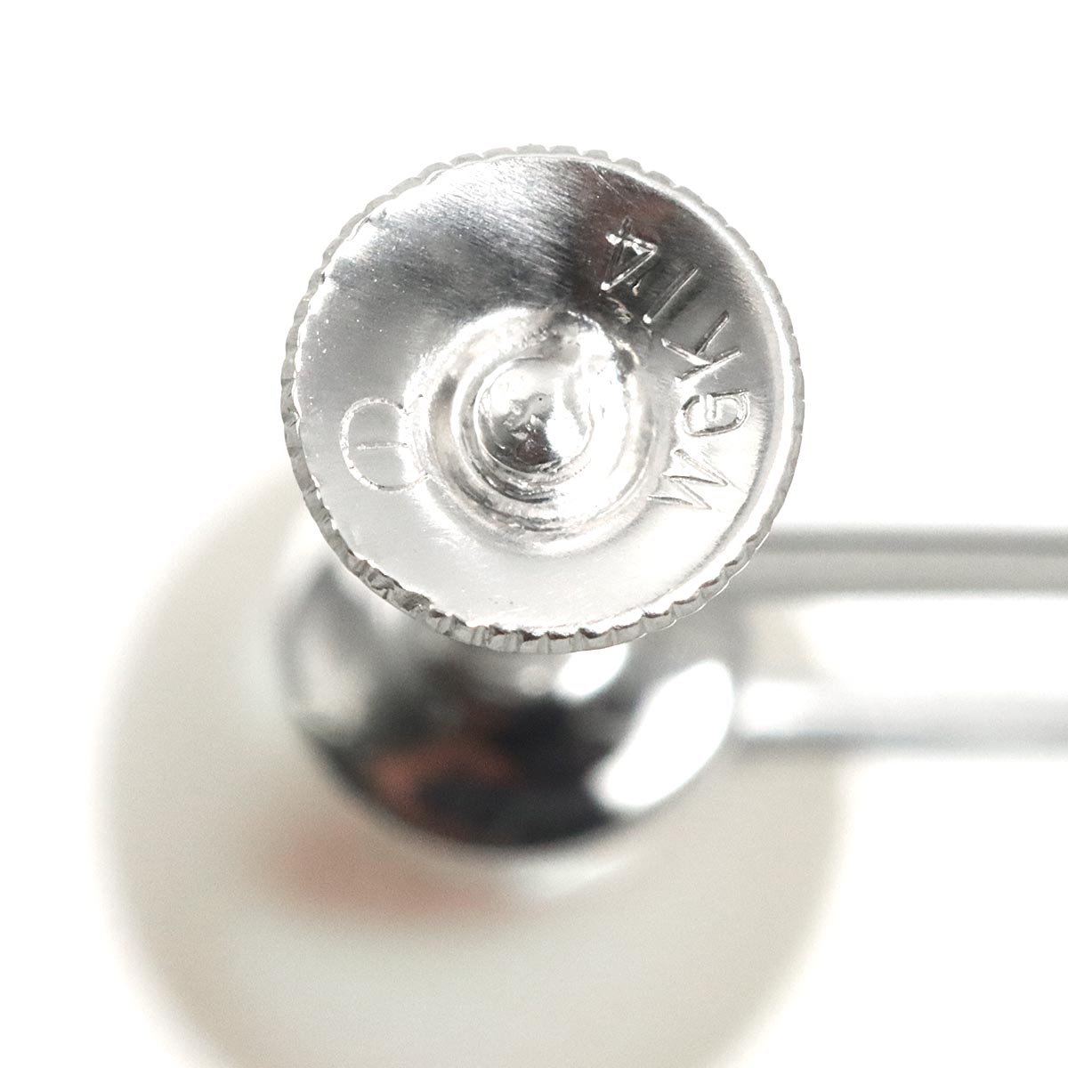 Akoya Pearl 7.7mm Earrings Clip on 14K WG White Gold 585