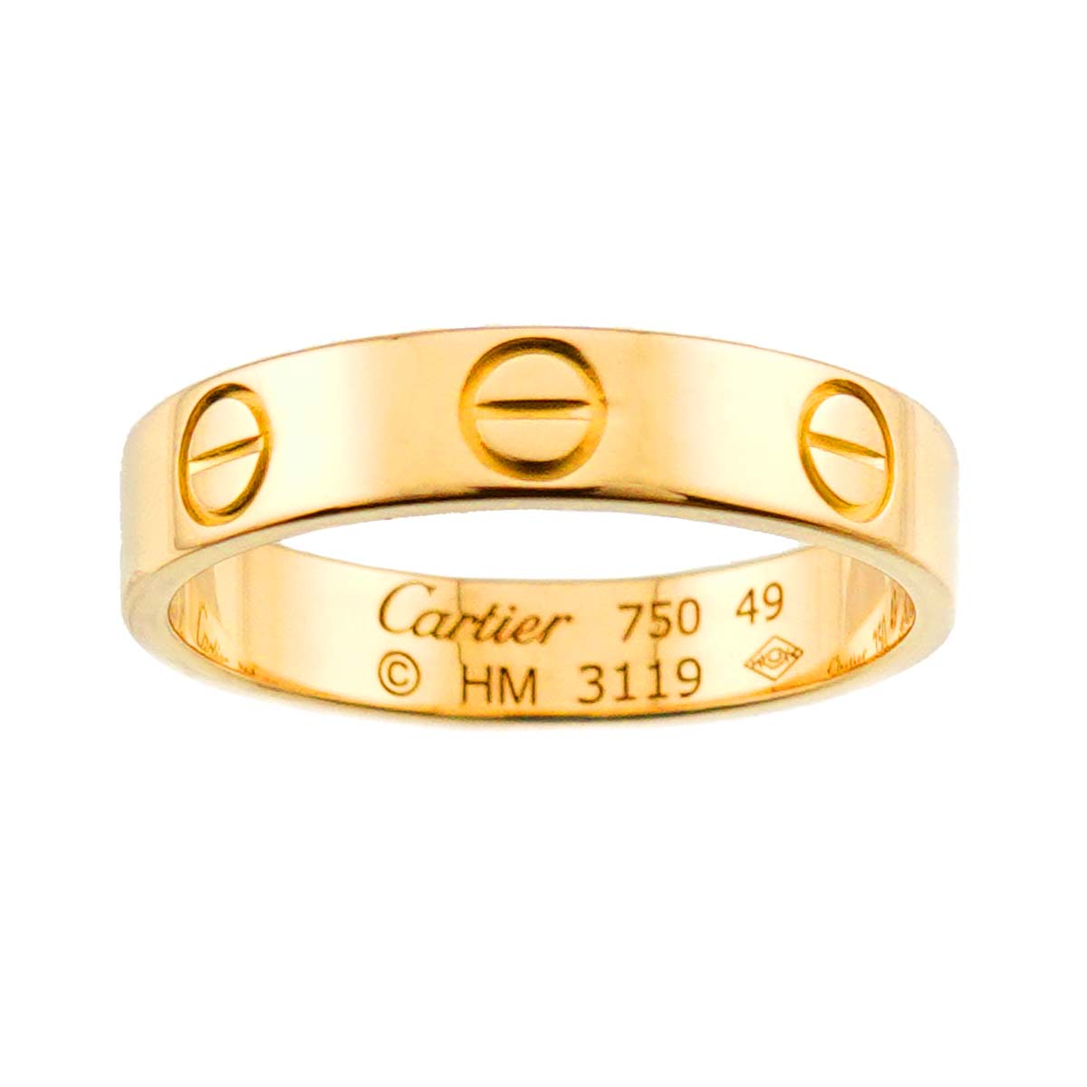 Mini Love Ring 18K Yellow Gold 750 size49 4.75-5(US)