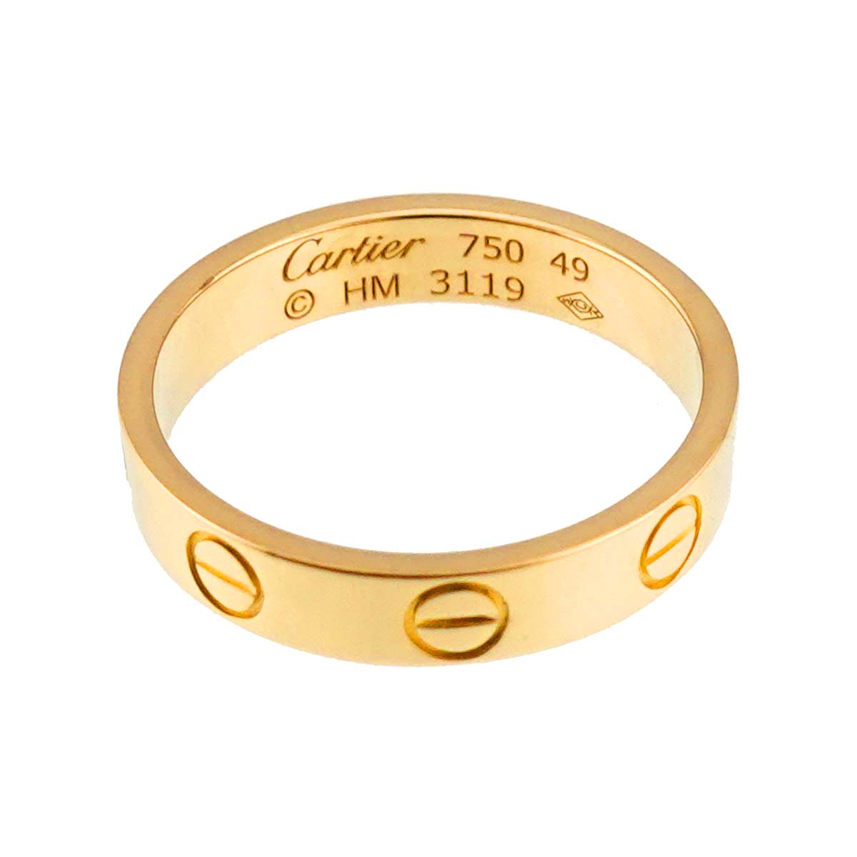 Mini Love Ring 18K Yellow Gold 750 size49 4.75-5(US)