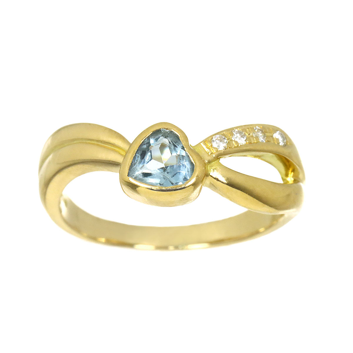 Topaz Diamond 0.04ct Ring 18K YG 750 Size7.25(US)