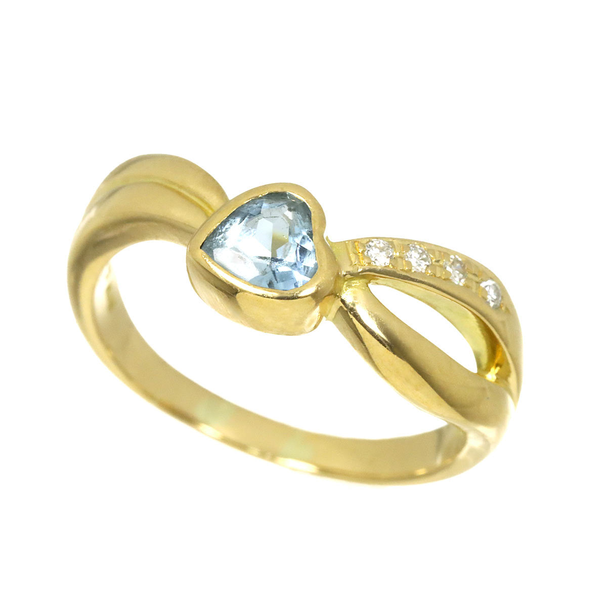 Topaz Diamond 0.04ct Ring 18K YG 750 Size7.25(US)