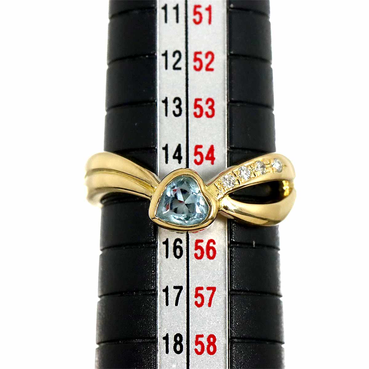 Topaz Diamond 0.04ct Ring 18K YG 750 Size7.25(US)