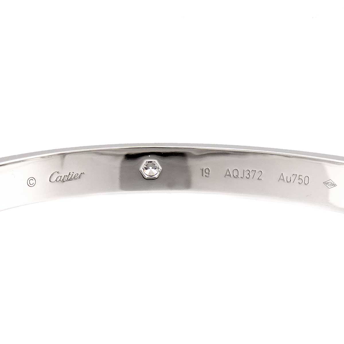 Love Bracelet Diamond 4P Bangle 18K WG 750 Size19