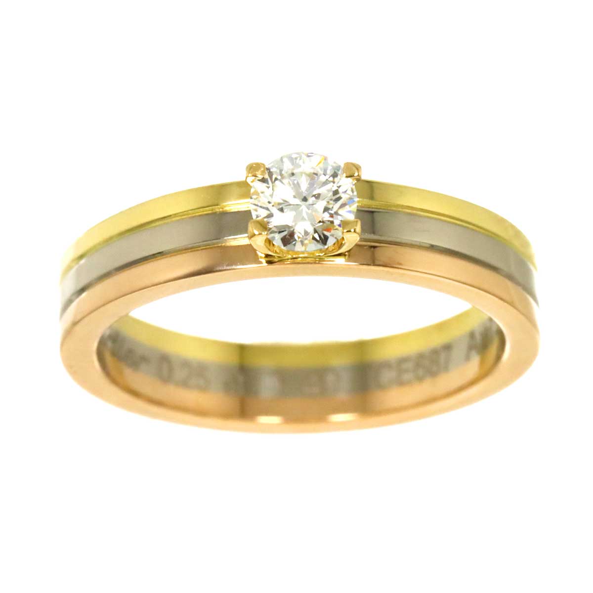 Vendome Diamond 0.25ct Ring 18K YG WG PG 750 size49 4.75-5(US)
