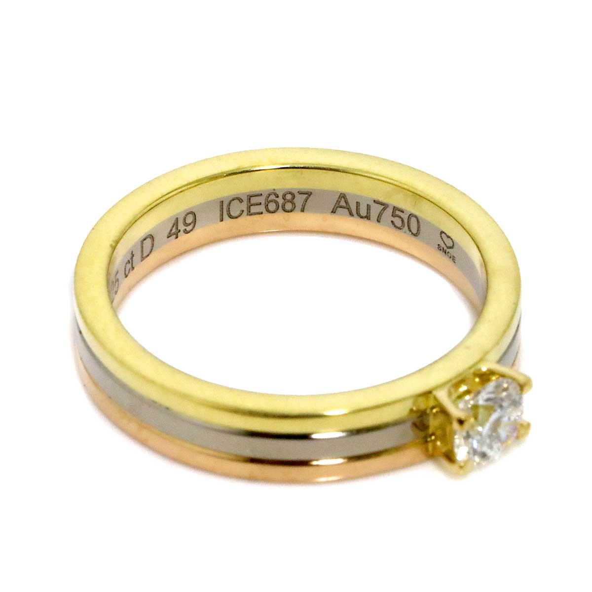 Vendome Diamond 0.25ct Ring 18K YG WG PG 750 size49 4.75-5(US)