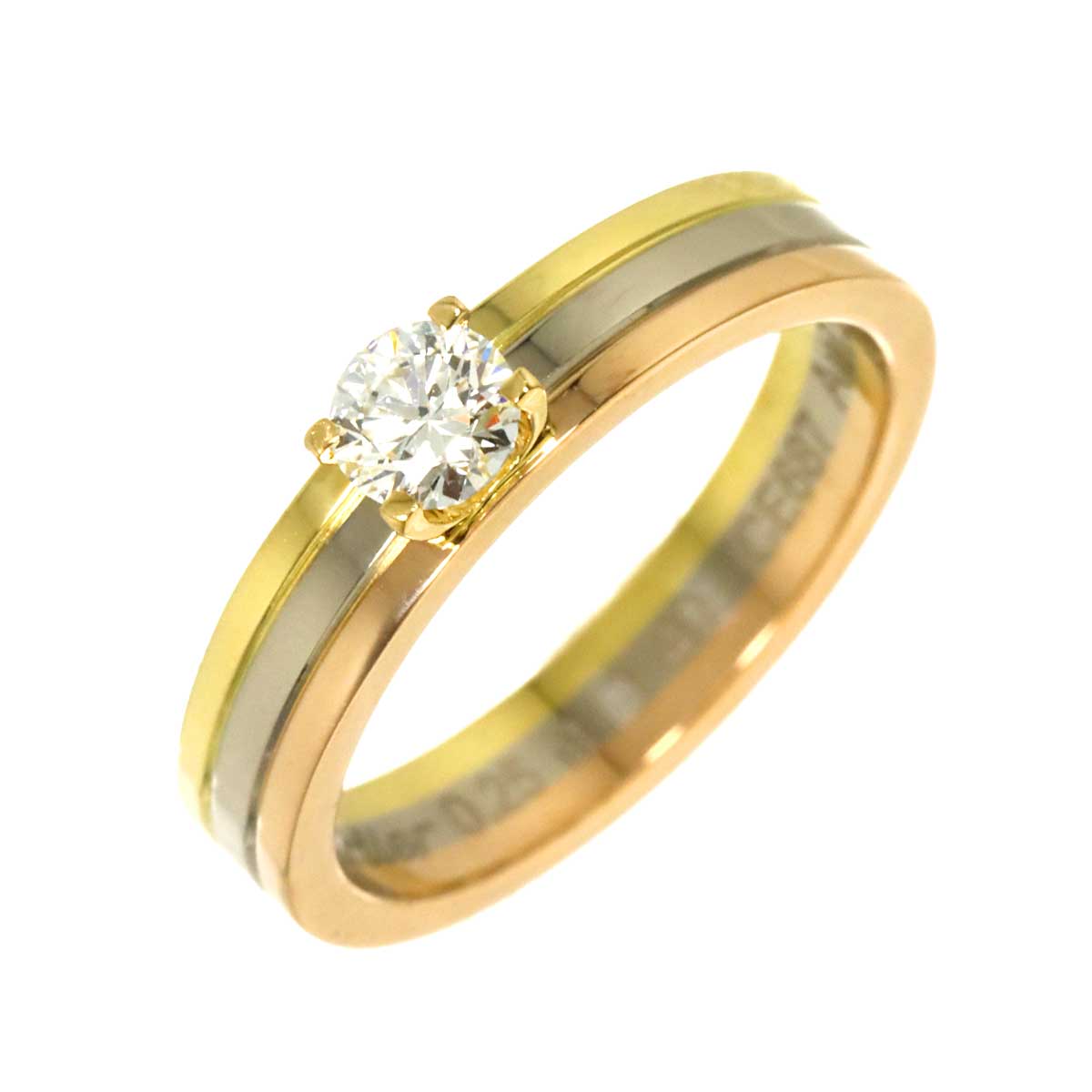 Vendome Diamond 0.25ct Ring 18K YG WG PG 750 size49 4.75-5(US)