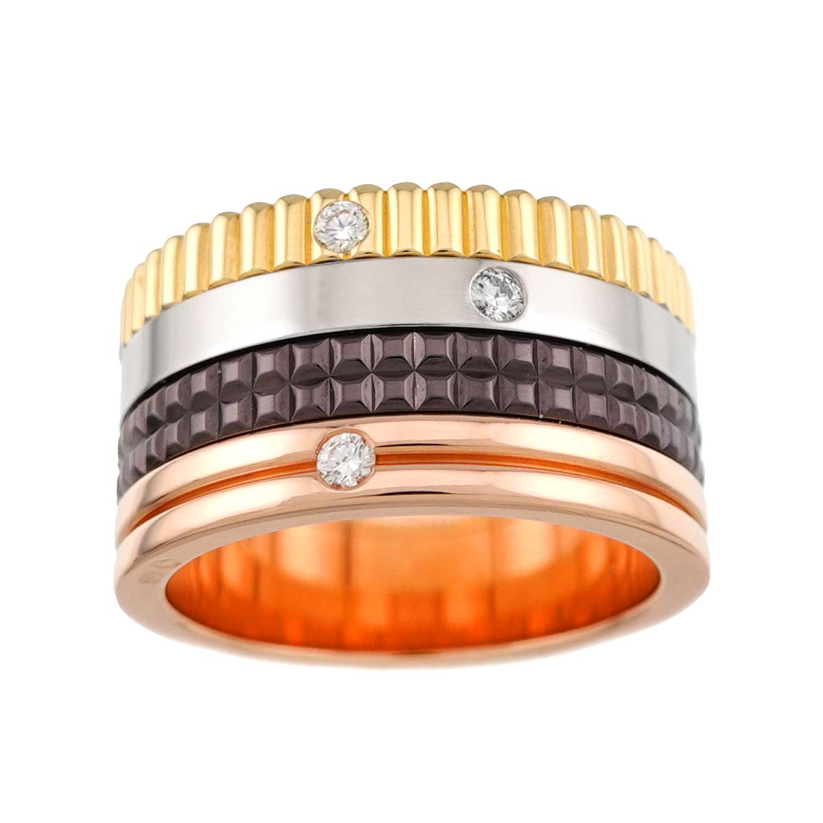 Quatre Classic LM Diamond Ring 18K YG WG PG PVC Size53 6(US)