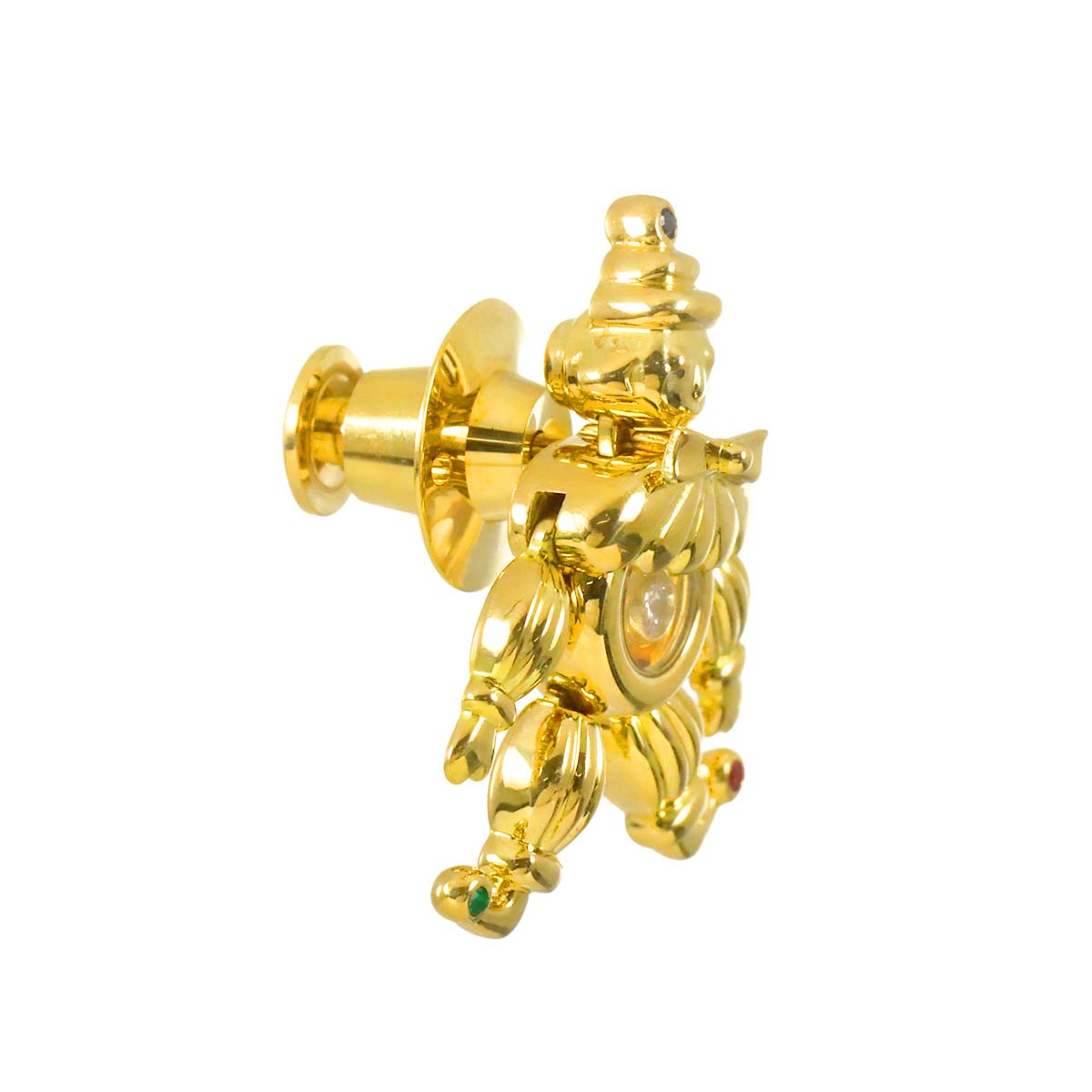 Happy Diamond Pin Brooch 18K Yellow Gold 750