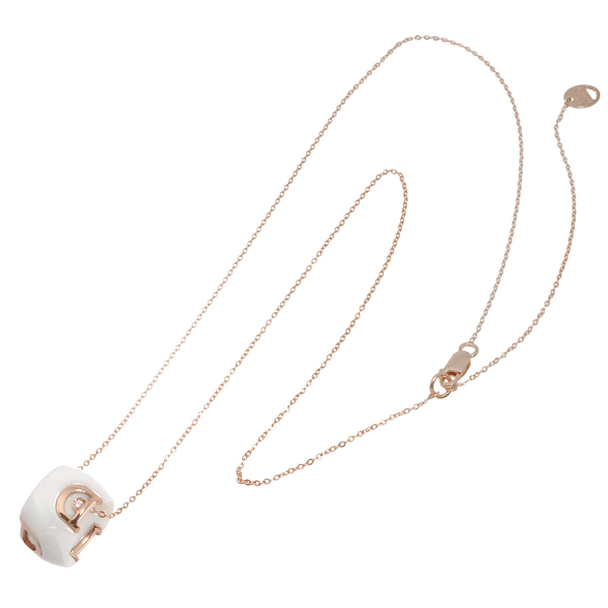 Ceramic Diamond Necklace 18K Pink Gold 750