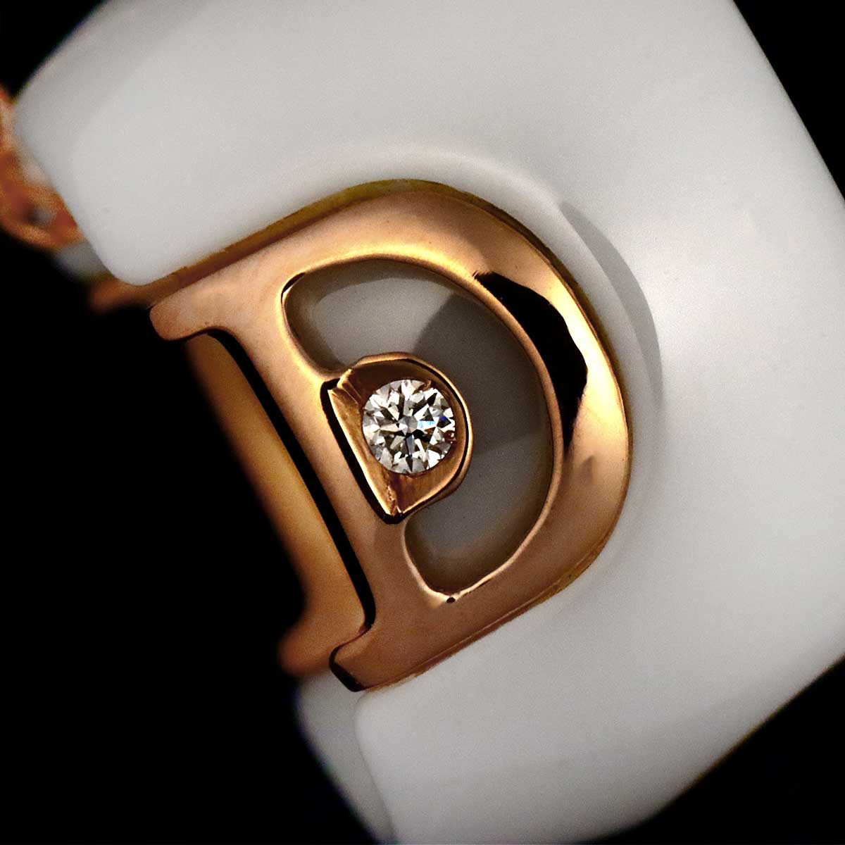 Ceramic Diamond Necklace 18K Pink Gold 750
