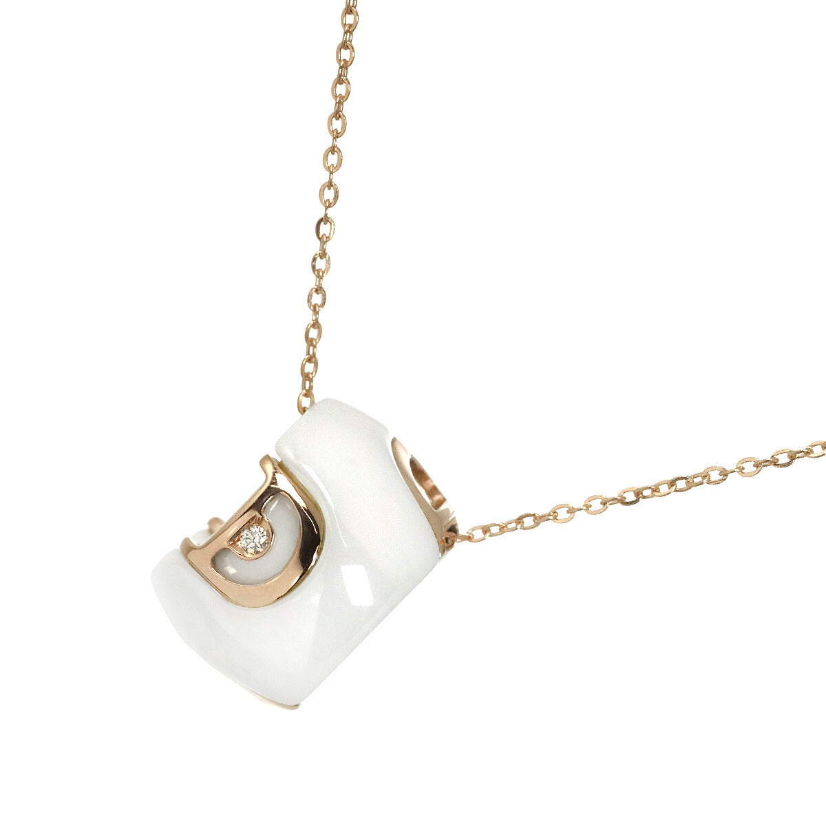 Ceramic Diamond Necklace 18K Pink Gold 750