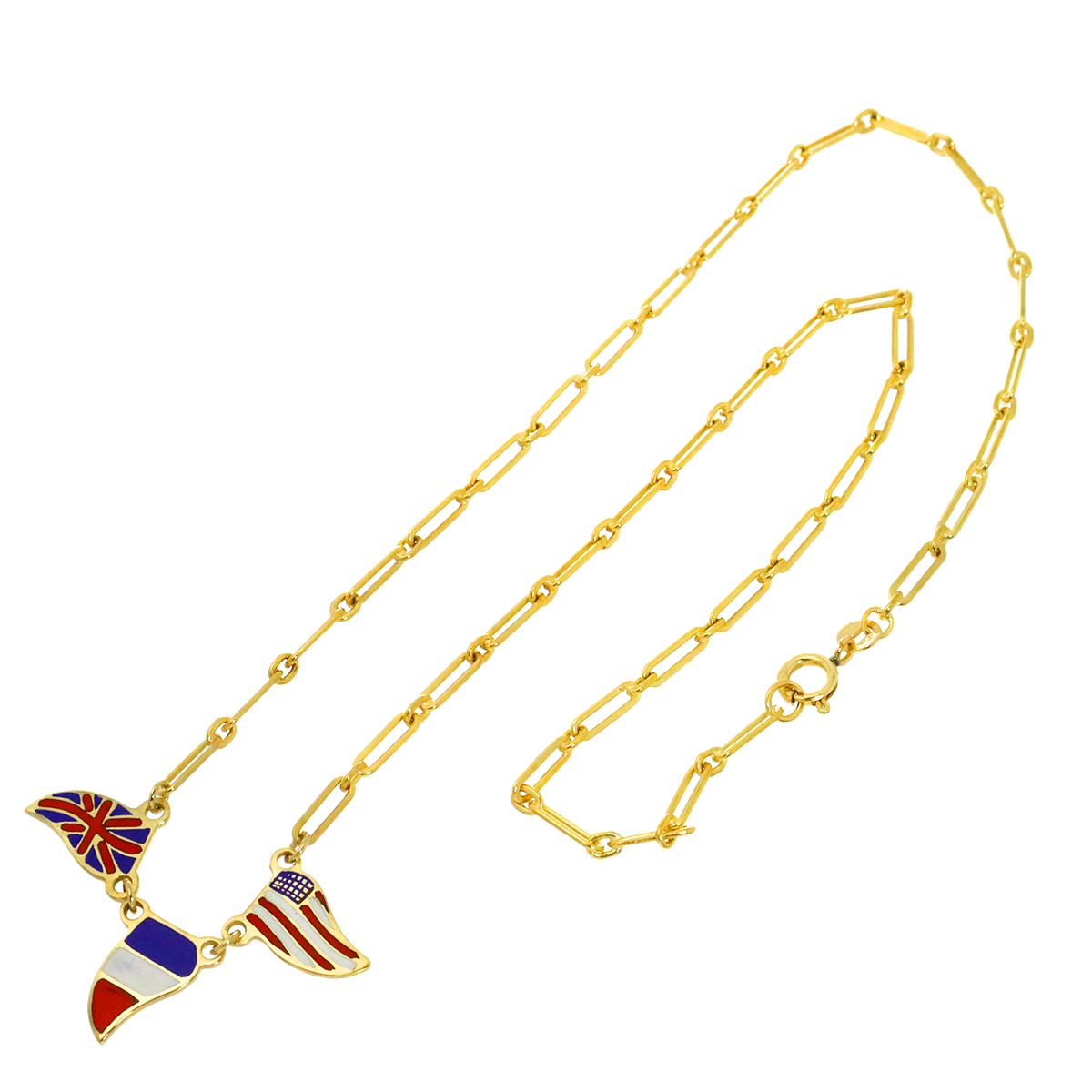 Enamel Necklace 18K Yellow Gold 750