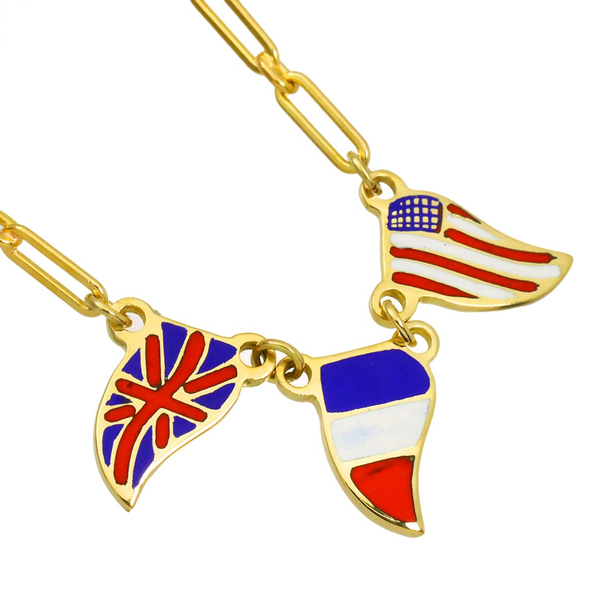 Enamel Necklace 18K Yellow Gold 750