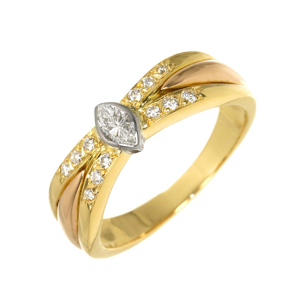 Diamond Ring 18K YG WG PG 750 Size50 5.25(US)