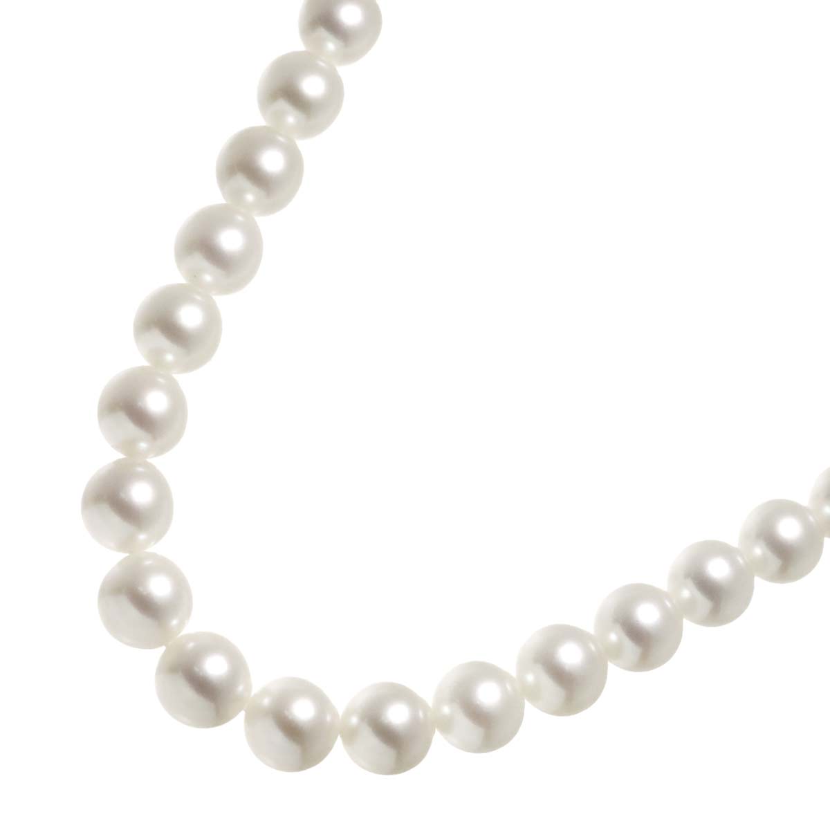 Akoya Pearl 7.4-7.0mm Necklace SV Silver 925