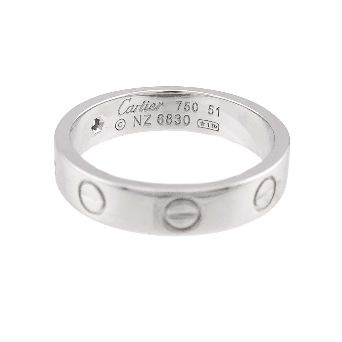 Mini Love Diamond Ring 18K WG 750 size51 5.5-5.75(US)
