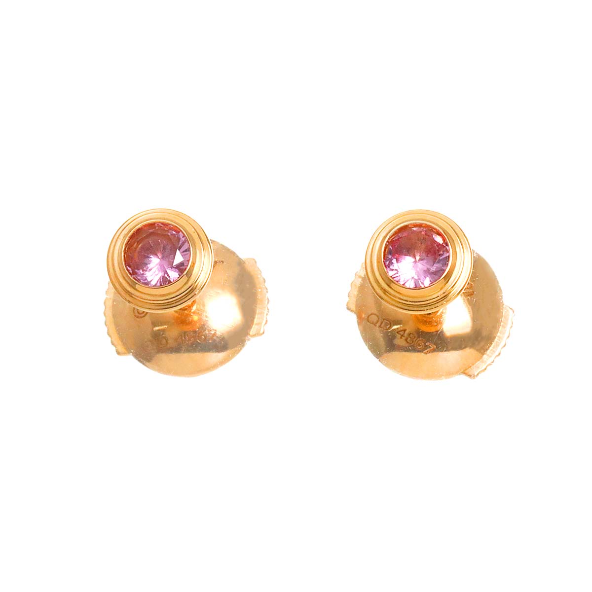 Damour Sapphire Earrings Pierced MM 18K PG 750