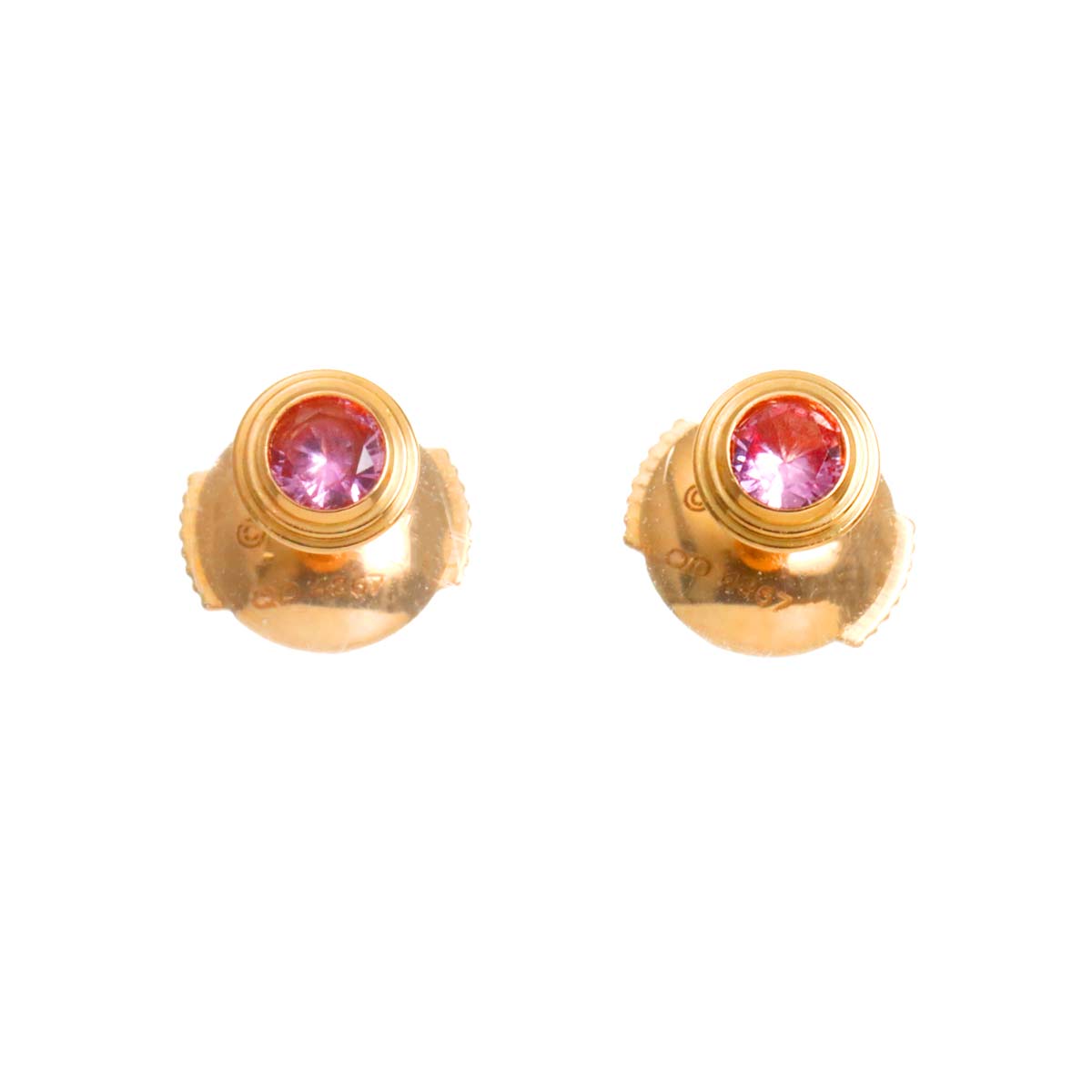 Damour Sapphire Earrings Pierced MM 18K PG 750