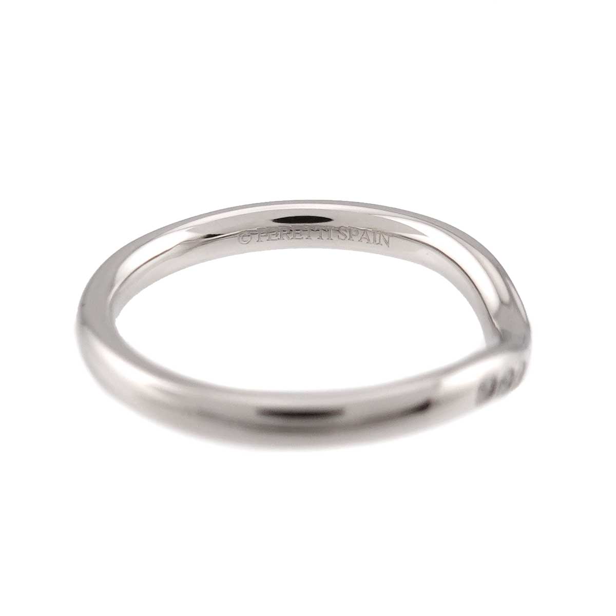 Curved Band Diamond Ring Platinum size4.5(US)