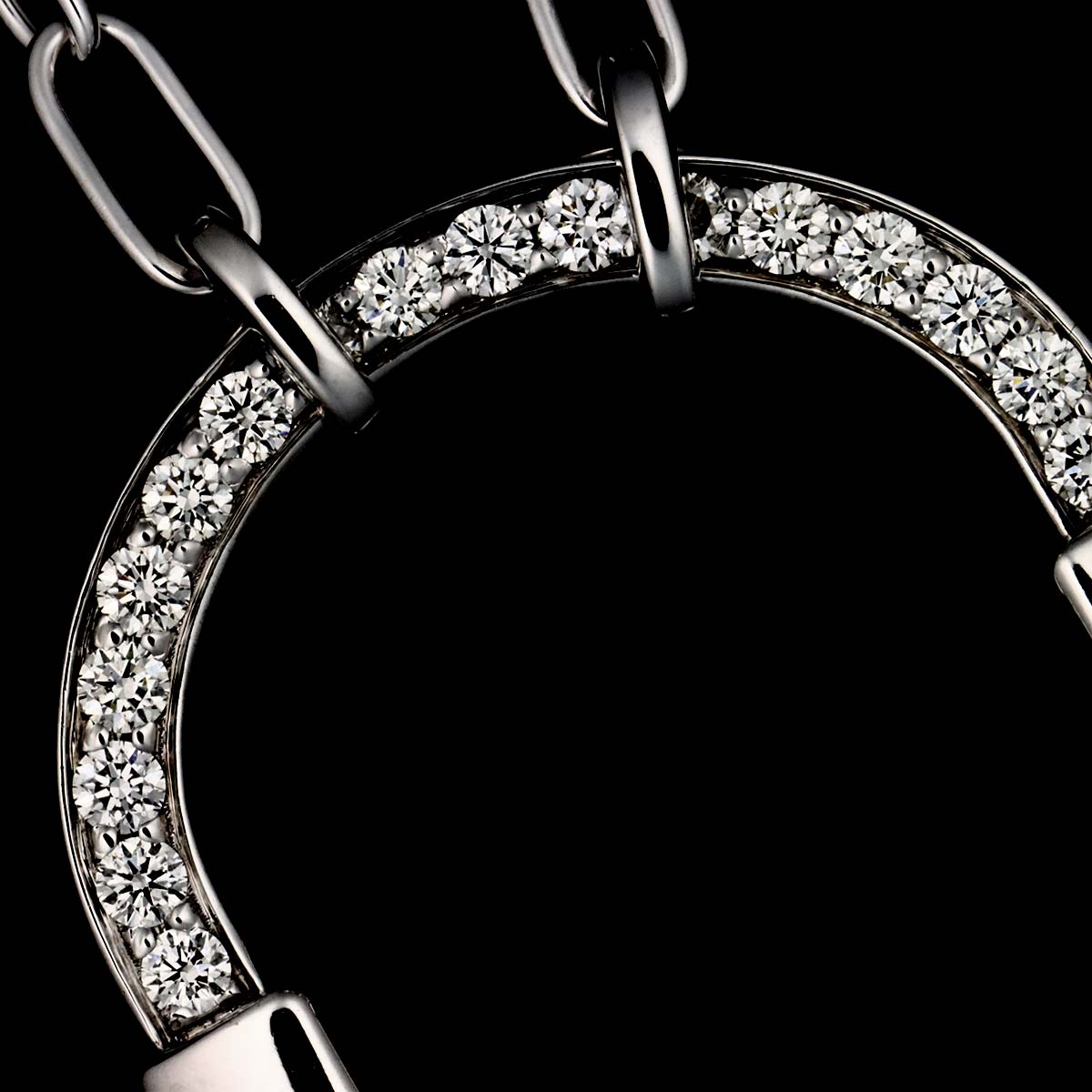 Lock Medium Diamond 0.33ct Necklace 18K White Gold 750