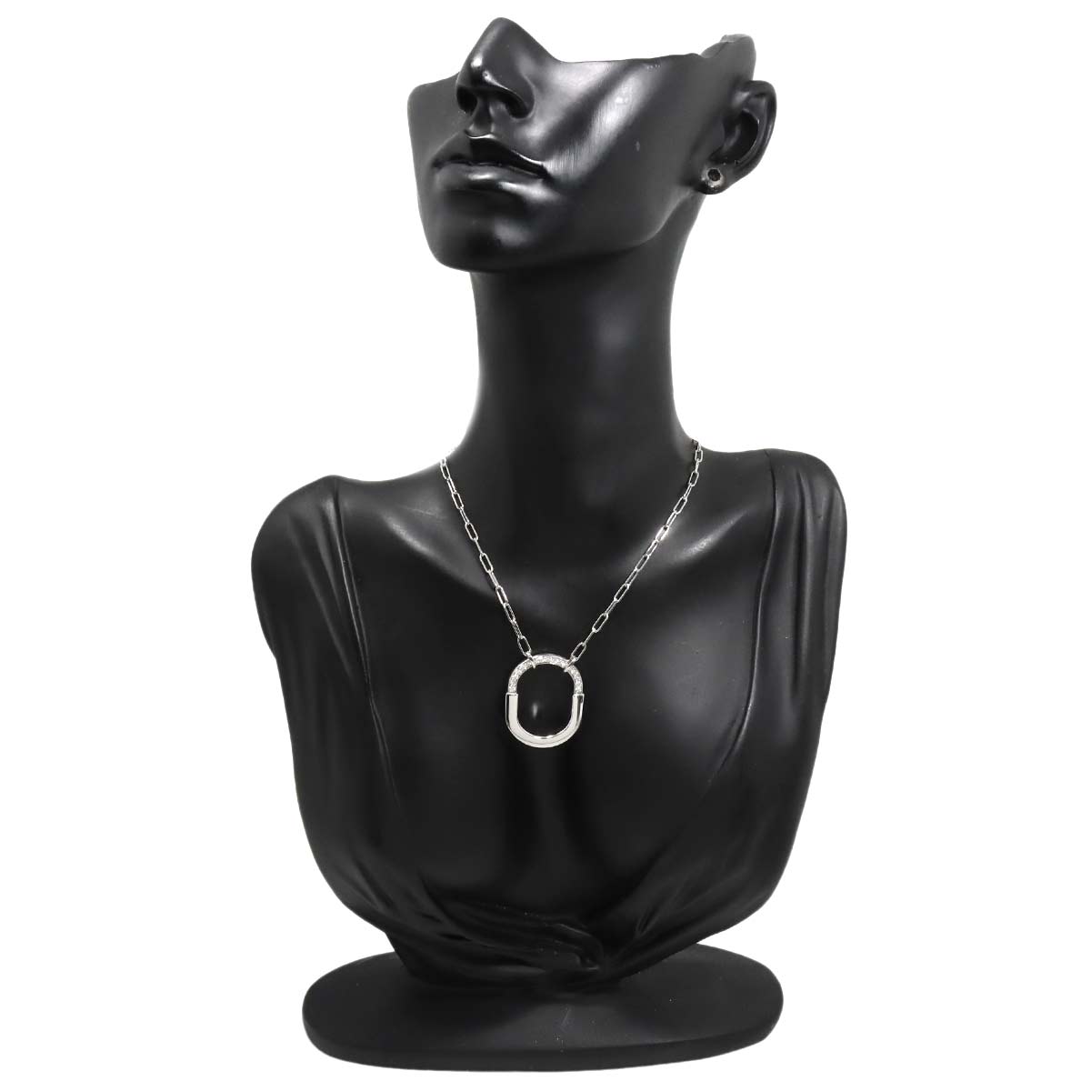 Lock Medium Diamond 0.33ct Necklace 18K White Gold 750