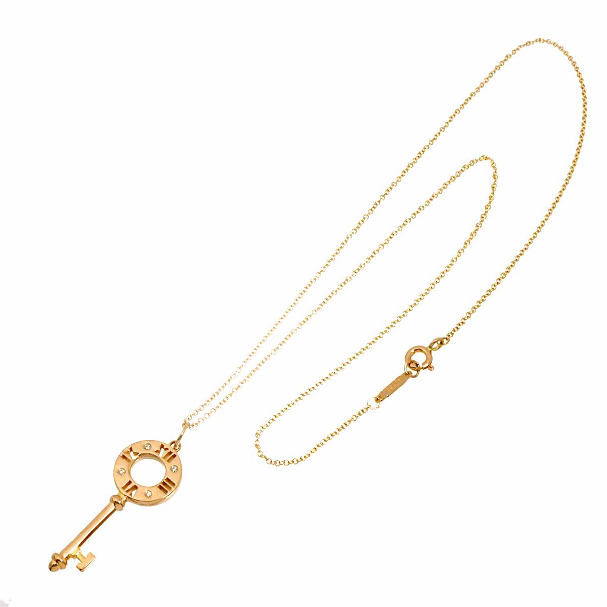 Atlas Key Diamond Necklace 18K Pink Gold 750