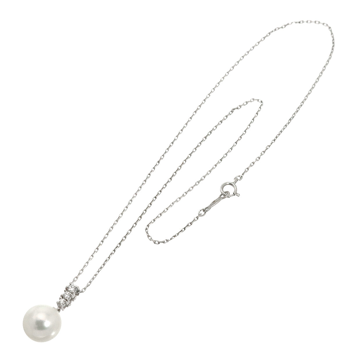 South Sea pearl 9.6mm Diamond Necklace 18K White Gold 750