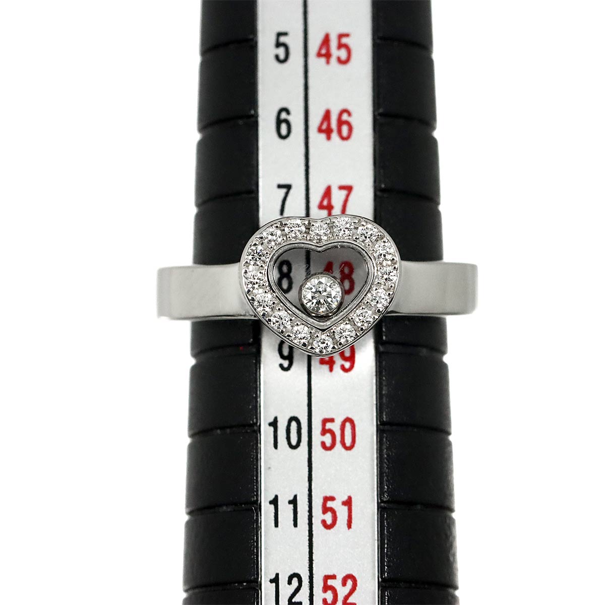 Happy Heart Diamond Ring 18K WG 750 Size4.5(US)