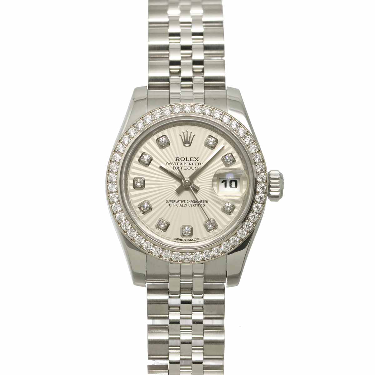 Datejust 179384 Date Diamond 750 WG Ladies Silver gold