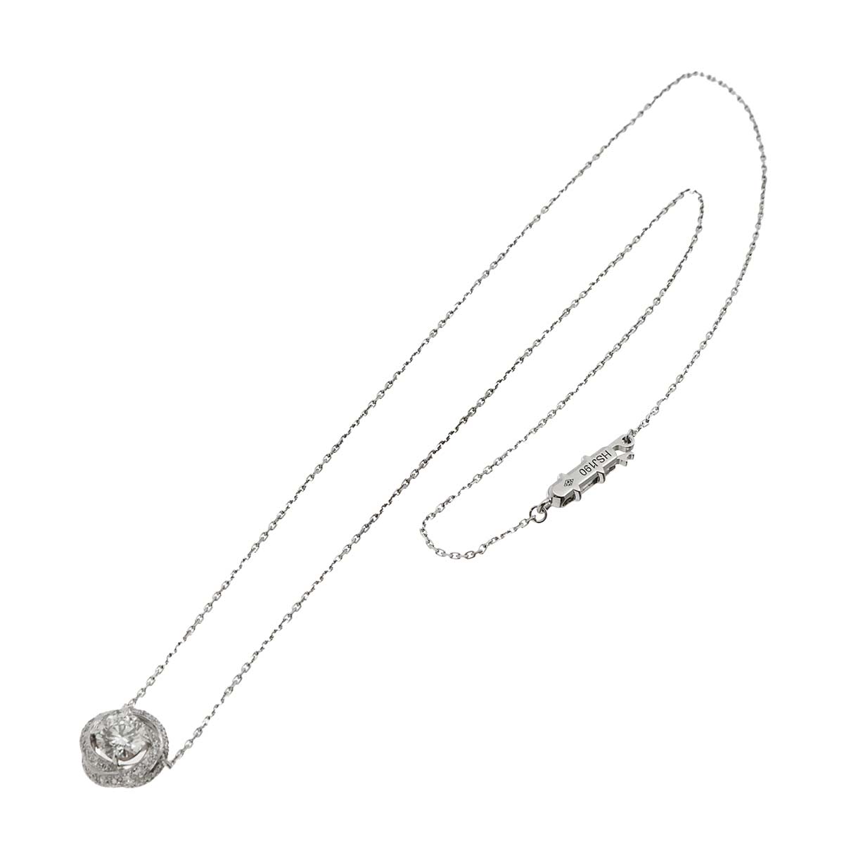 Diamond 0.72ct G/VVS1/3EX Necklace 18K White Gold 750