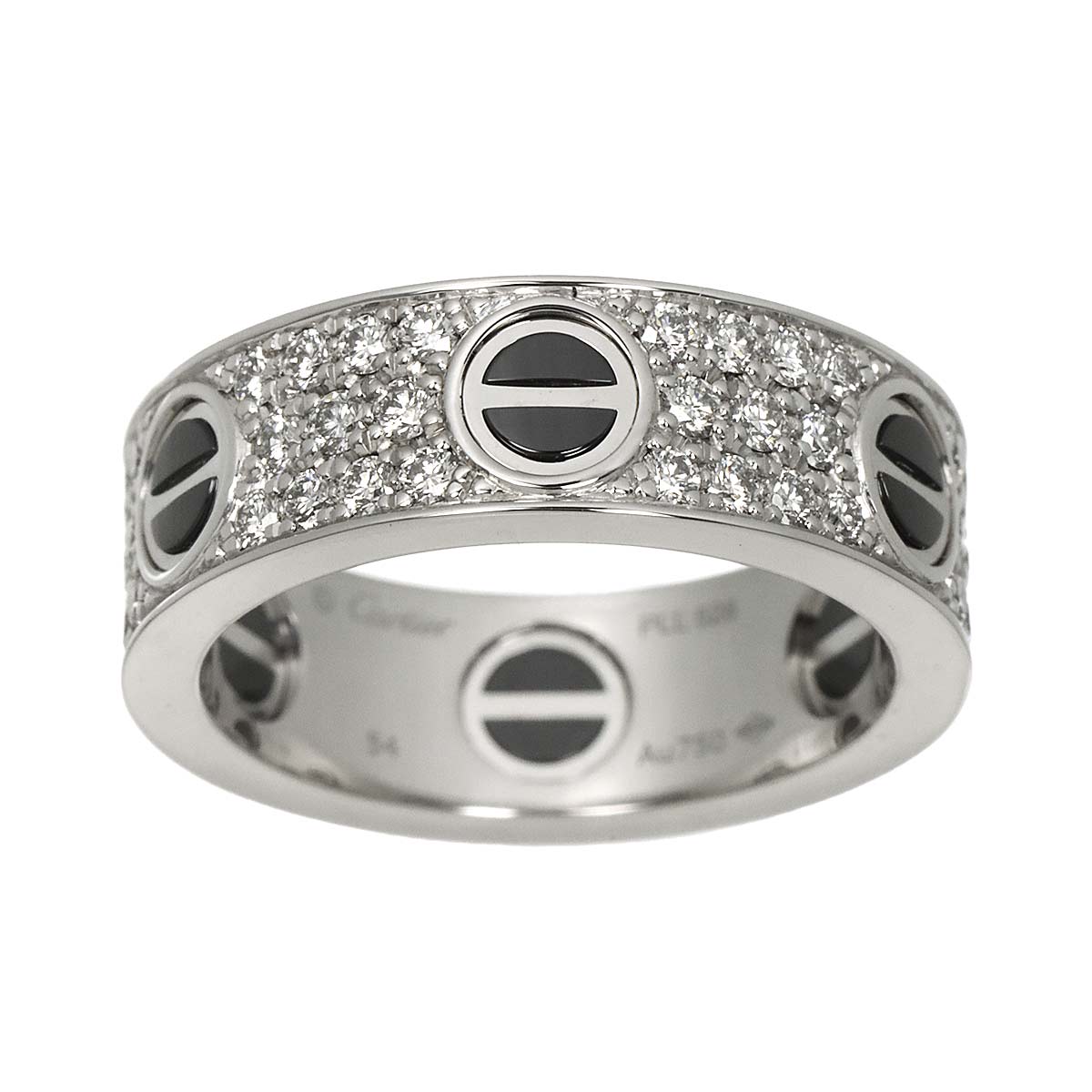 Love Ring Pave Diamond Ceramic 18K WG 750 size54 6.5-6.75(US)