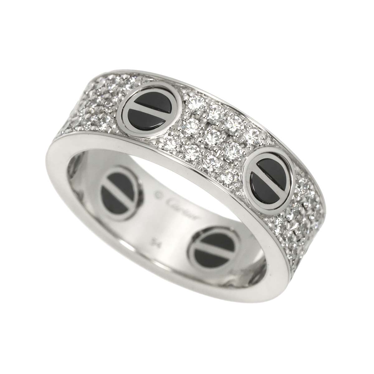 Love Ring Pave Diamond Ceramic 18K WG 750 size54 6.5-6.75(US)